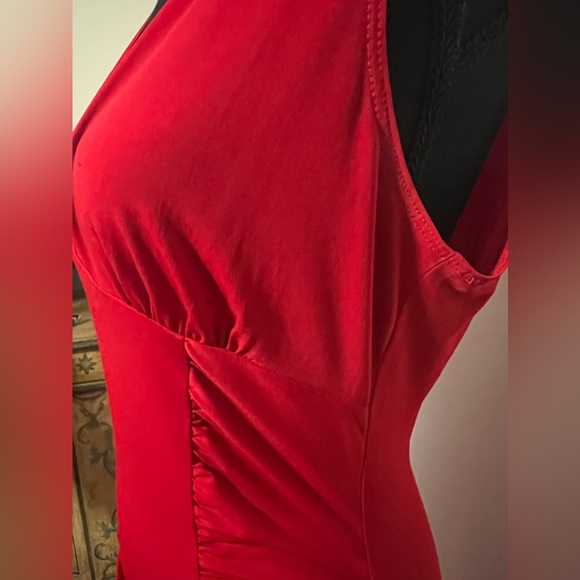 Moda International Scarlet Red Sleeveless Dress Size Medium - Picture 5 of 8